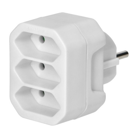 Rozgałęźnik 3x2P euro, biały