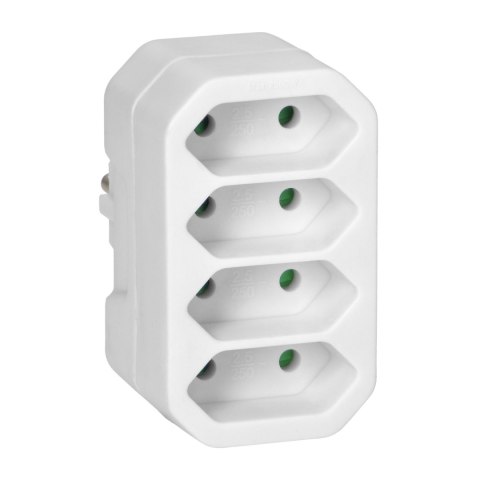 Rozgałęźnik 4x2P EURO biały 20 sztuk