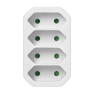 Rozgałęźnik 4x2P EURO biały 20 sztuk