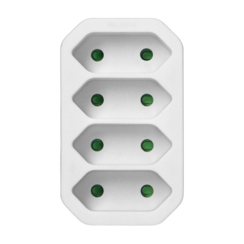 Rozgałęźnik 4x2P EURO biały 20 sztuk
