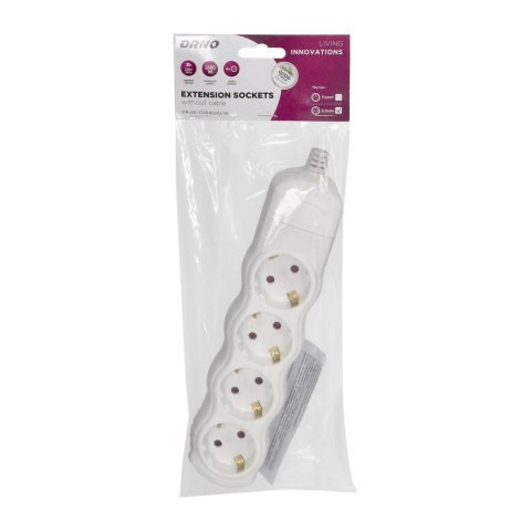 Rozgałęźnik 4x2P+Z Schuko, biały