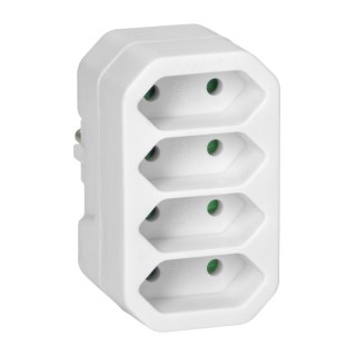 Rozgałęźnik 4x2P euro, biały