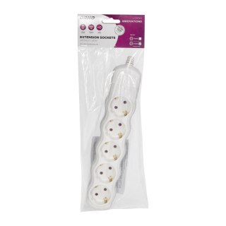 Rozgałęźnik 5x2P+Z Schuko, biały