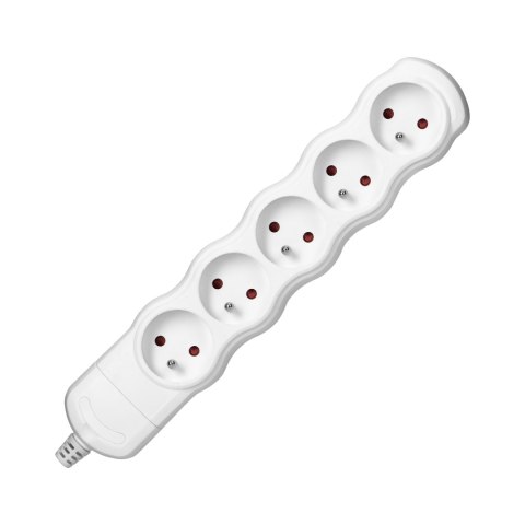 Rozgałęźnik 5x2P+Z, biały
