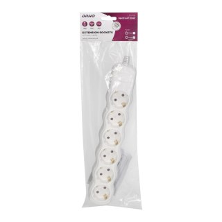 Rozgałęźnik 6x2P+Z Schuko, biały