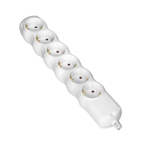 Rozgałęźnik 6x2P+Z Schuko, biały
