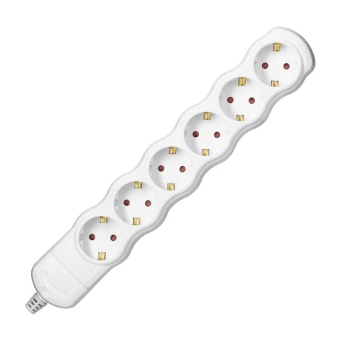 Rozgałęźnik 6x2P+Z Schuko, biały