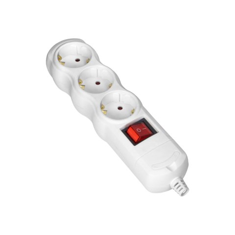 Rozgałęźnik z wyłącznikiem 3x2P+Z Schuko, biały