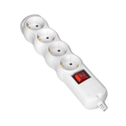 Rozgałęźnik z wyłącznikiem 4x2P+Z Schuko, biały