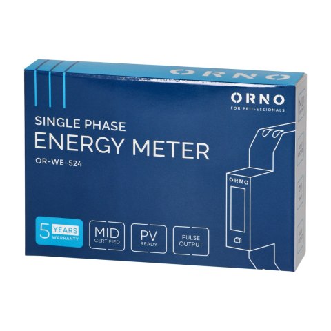1-fazowy licznik energii elektrycznej, 100A, MID, 1 moduł, DIN TH-35mm, PV