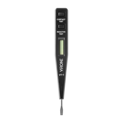 Elektroniczny próbnik napięcia 5w1, test obecności, pomiar, indukcja, ciągłość, polaryzacja DC, czarny