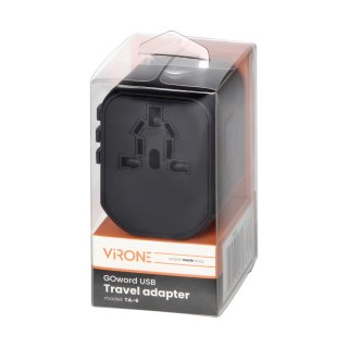 Podróżny adapter do gniazdek Go World USA/UK/EURO/AUS (USB 5V,2,4A)