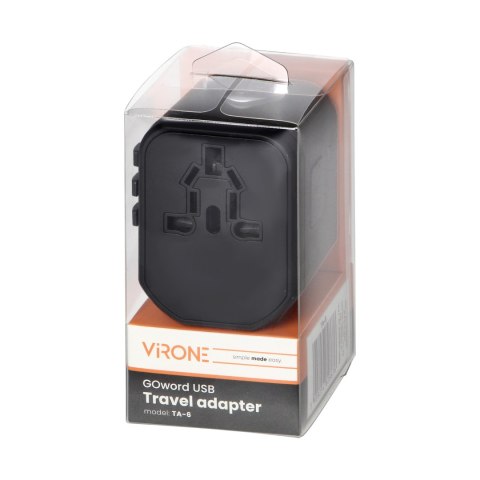 Podróżny adapter do gniazdek Go World USA/UK/EURO/AUS (USB 5V,2,4A)