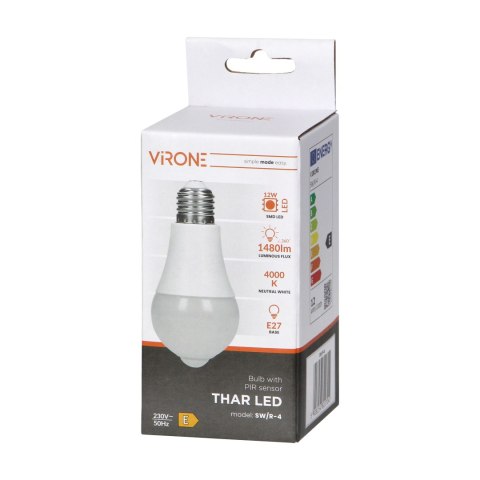 THAR LED 12W żarówka z czujnikiem ruchu PIR 1150lm, 4000K