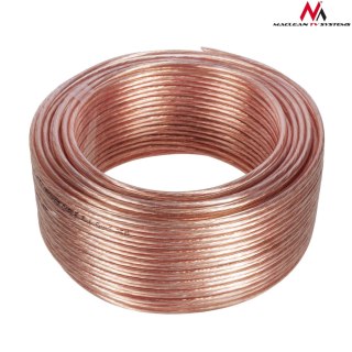 Kabel przewód głośnikowy transparent PVC Maclean, 2*1.5mm2 / 48*0.20 CCA 3,5*7,0mm, 25m, MCTV-510