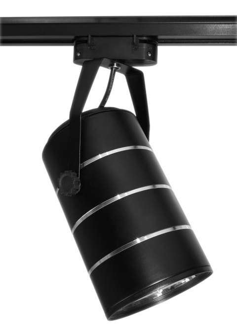 Lampa sklepowa led reflektor szynowy jednofazowy czarny 30w 2550 lm światło zimne 6000k
