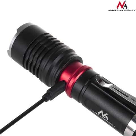 Latarka LED Cree 800 lumen Maclean, ładowarka, uchwyt rowerowy, MCE220