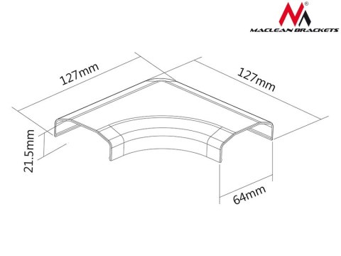 Listwa maskująca Maclean, Do kabli, Narożna, Plastik systemowa, W 127x127x21,5 mm, MC-697