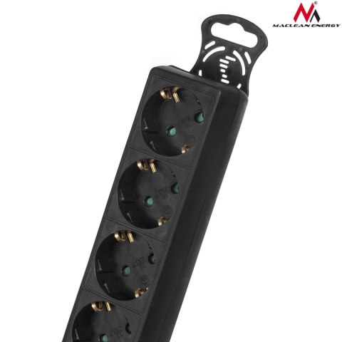 Listwa zasilająca Maclean, Przedłużacz 5 gniazd, Z wyłącznikiem, Czarny, Typ niemiecki, 3500W, 1.4m, MCE226G