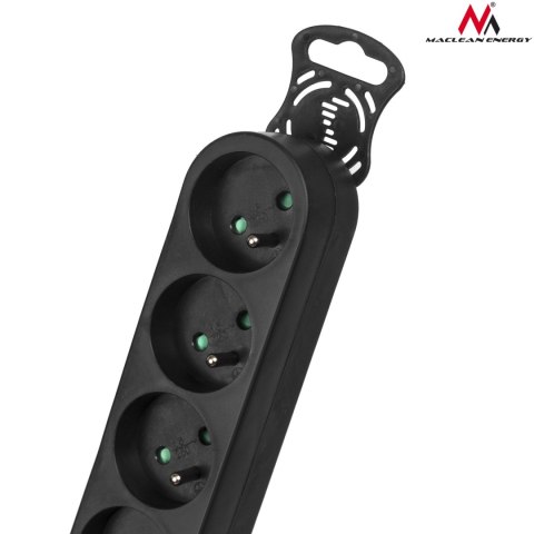 Listwa zasilająca Maclean, przedłużacz 5 gniazd, z wyłącznikiem, czarny, 2300W, 3m, MCE184