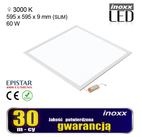 Panel led 60x60 60w lampa sufitowa kaseton 3000k ciepły