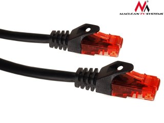 Przewód, kabel, patchcord, UTP Maclean, wtyk-wtyk, Cat6, 1m, czarny, MCTV-740