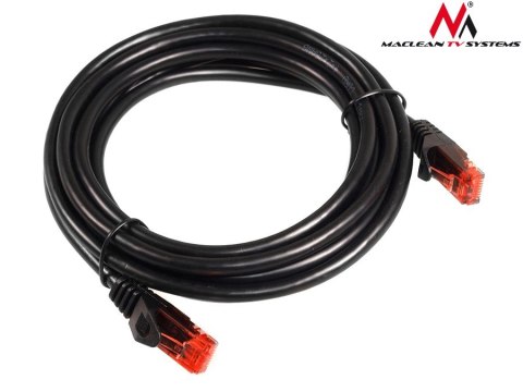 Przewód kabel patchcord UTP Maclean, wtyk-wtyk, Cat6, 3m, czarny, MCTV-742