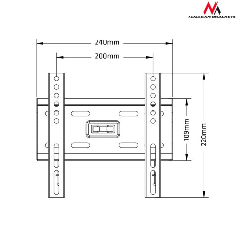 Uchwyt do telewizora Maclean, max vesa 200x200, 13-50", do 35kg, czarny, MC-777
