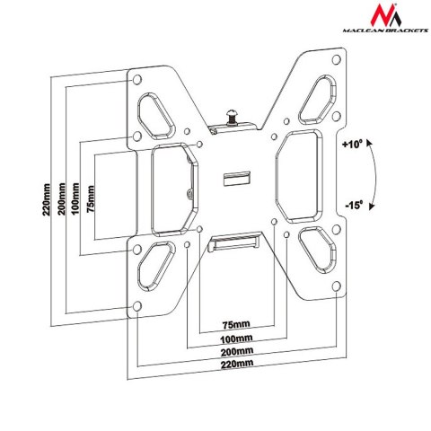 Uchwyt do telewizora lub monitora Maclean, max vesa 200x200, 23-42", 20kg, czarny, MC-597