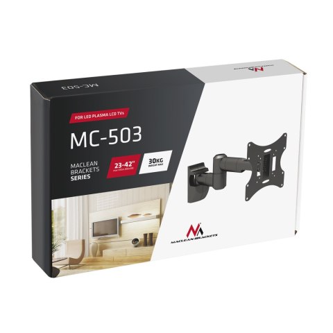 Uchwyt do telewizora lub monitora Maclean, uniwersalny, max vesa 200x200, 13-42", 30 kg, czarny, MC-503A B