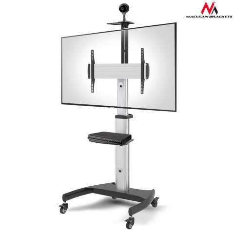 Wózek stand profesjonalny Maclean, aluminiowy, regulowany, do telewizora na kółkach, max VESA 600x400, max 50kg, MC-801