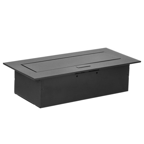 Gniazdo meblowe wpuszczane w blat z płaskim rantem, 3x2P+Z (Schuko), czarne