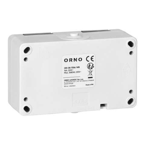 Gniazdo podwójne 2X2P+Z AQUATIC MINI IP 54 biało-czarne