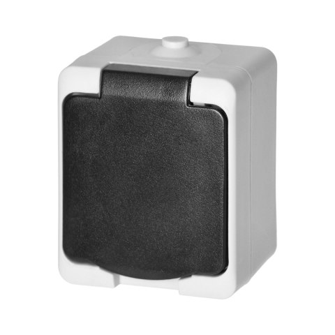 Gniazdo pojedyńcze 2P+Z AQUATIC MINI IP 54 biało-czarne