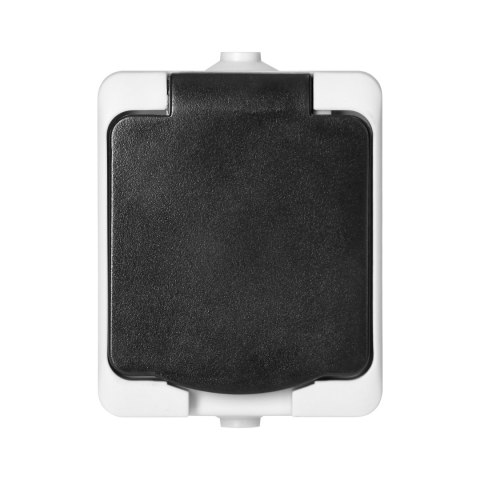 Gniazdo pojedyńcze 2P+Z Schuko AQUATIC MINI IP 54 biało-czarne