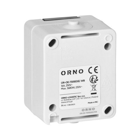 Gniazdo pojedyńcze 2P+Z Schuko AQUATIC MINI IP 54 biało-czarne