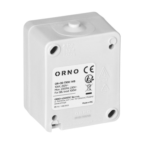 Łącznik jednobiegunowy AQUATIC MINI IP54 biało-czarny
