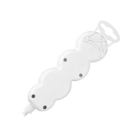 Przedłużacz 3-krotny 2P+Z (Schuko), 1,5m H05VV-F 3x1,5mm2 , Imax=16A, płaska wtyczka, biały