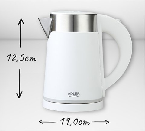 AD 1372 white Czajnik metalowy 0,6l