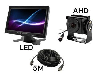 Monitor samochodowy lcd 7 cali 12/24v kabel 10m oraz kamera cofania 4pin zestaw ahd