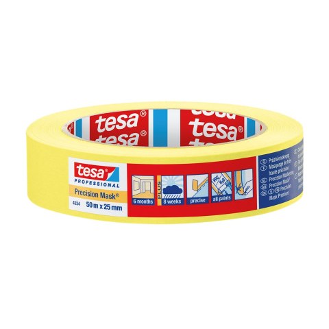Taśma malar.precyz.extra cienka 0.09mm washi 50m:25mm,żół