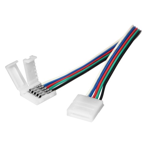 Złączka LED RGBW 12mm, dwustronna, z przewodem