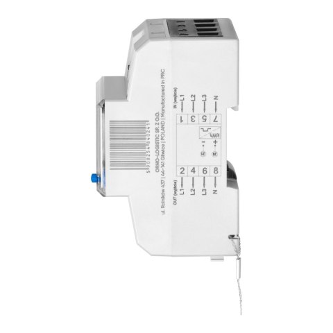 3-fazowy wskaźnik zużycia energii elektrycznej, 80A, dodatkowy wskaźnik, wyjście impulsowe, przycisk RESET, 2 moduły, DIN TH-35m