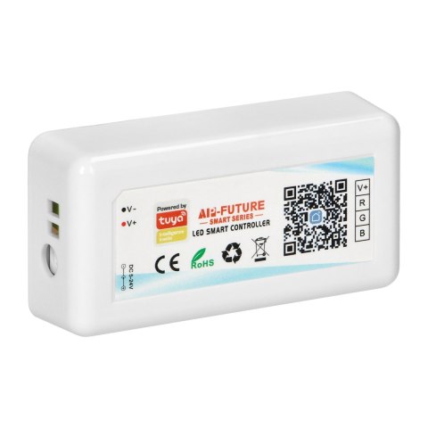 Bezdprzewodowy sterownik do taśm LED RGB Tuya, 5-24V 18A