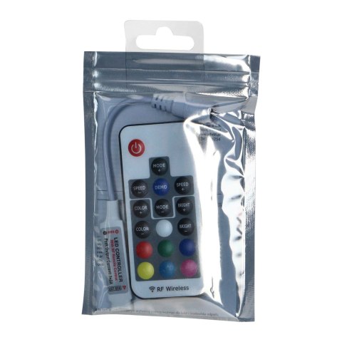 Bezprzewodowy sterownik do taśm LED RGB z pilotem, 17 przycisków, 12V, 6A, 72W