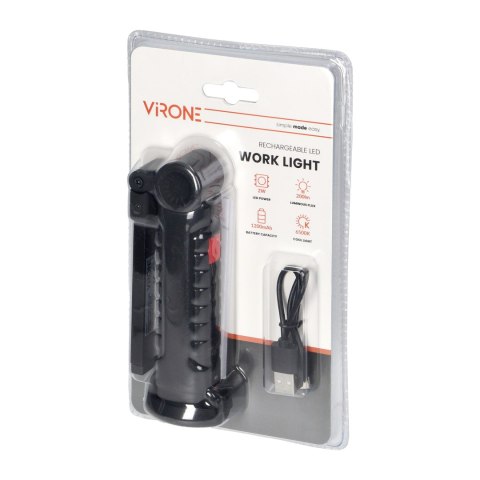 Latarka warsztatowa LED COB 2W, 200lm, 1200mAh, składana