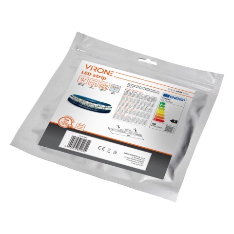 Taśma LED 12V, 2835, 120L/m, 760lm/m, 9,6W/m, IP63, 6000K, 5m