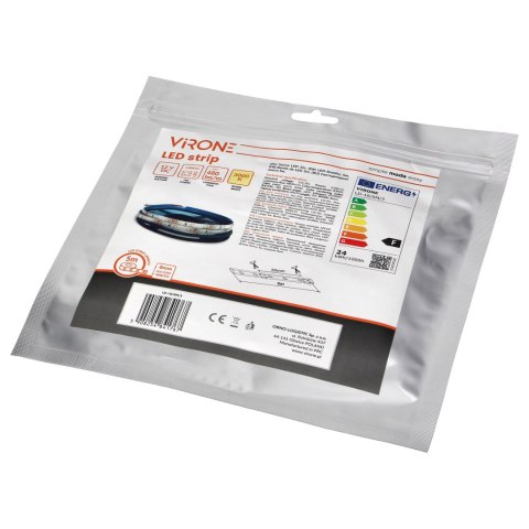 Taśma LED 12V, 2835, 60L/m, 430lm/m, 4,8W/m, IP63, 3000K, 5m