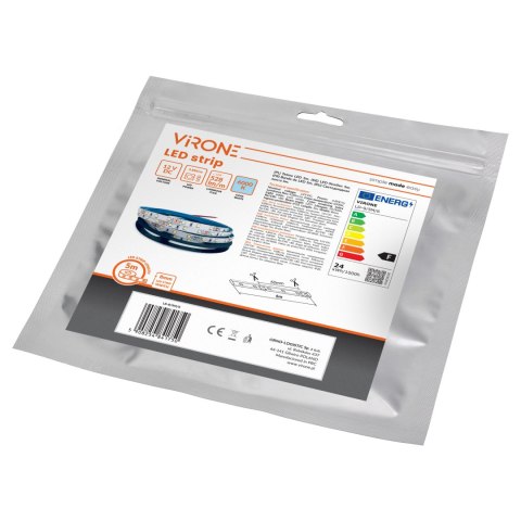 Taśma LED 12V, 2835, 60L/m, 500lm/m, 4,8W/m, IP20, 6000K, 5m